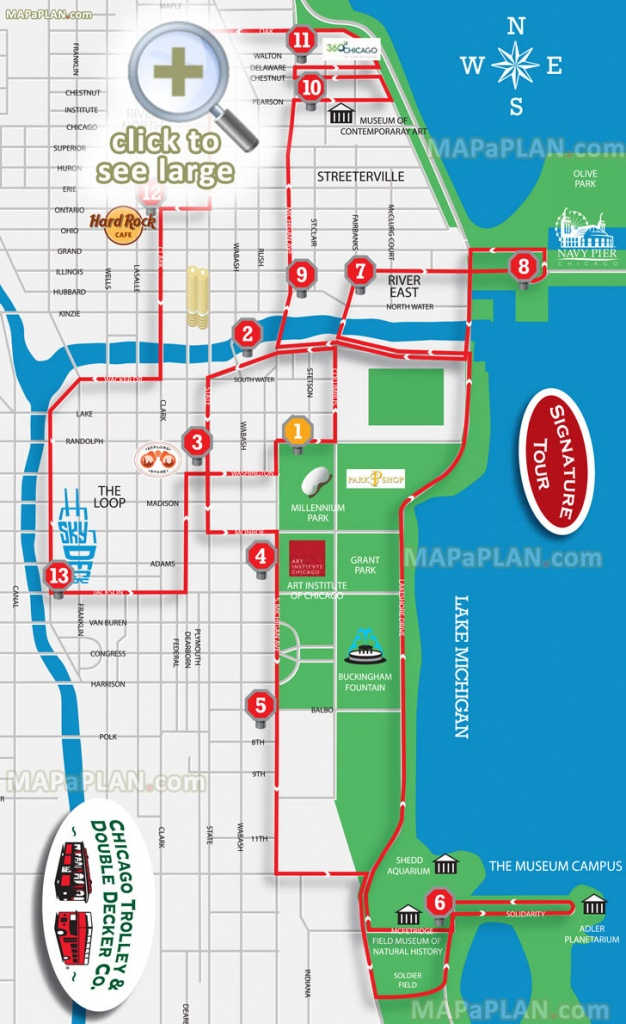Web Based Downtown Map Cta Printable Walking Map Of Downtown 