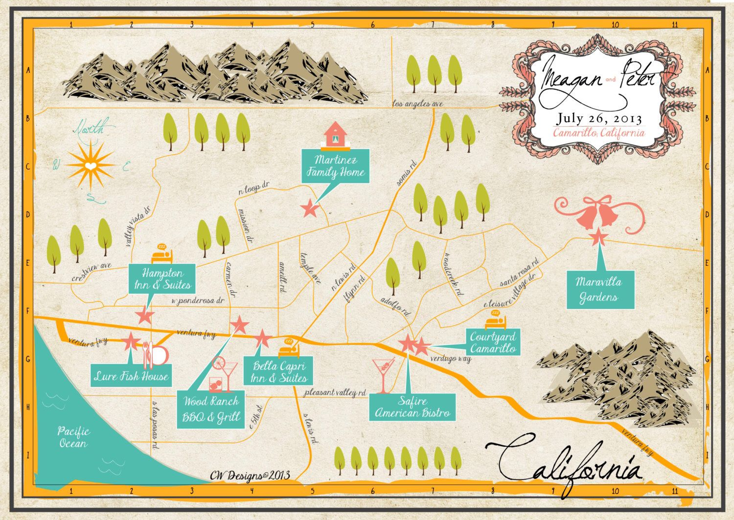 Wedding Event Map Invitation Save The Date Program Or Etsy Custom 