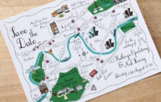 wedding or party illustrated map invitation custom wedding map 1 Wedding Or Party Illustrated Map Invitation Custom Wedding Map