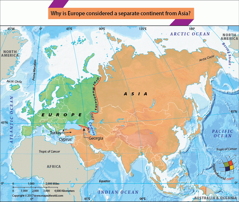 Why Is Europe Considered A Separate Continent From Asia Answers