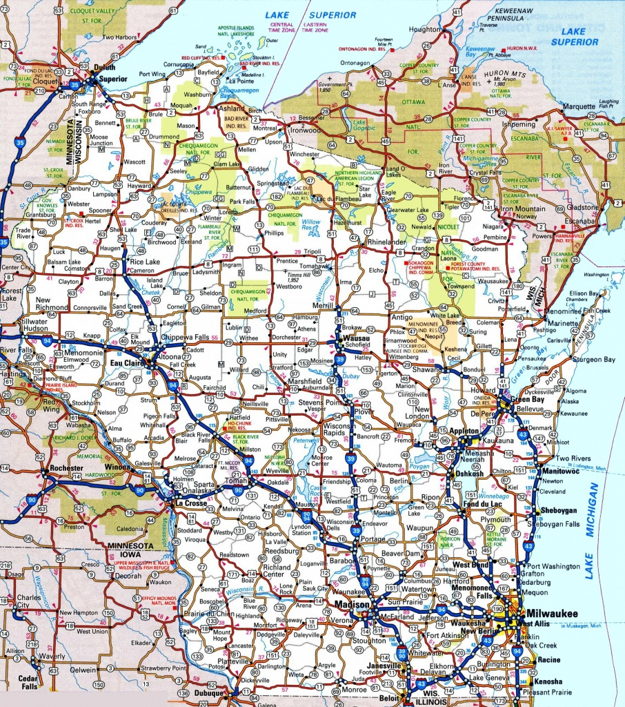 Wisconsin Road Map Printable State Road Maps Printable Maps