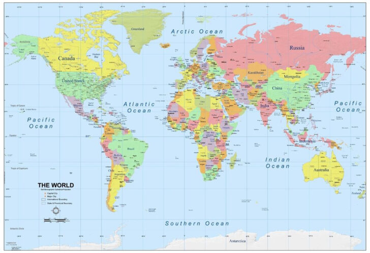 World Map A3 Printable