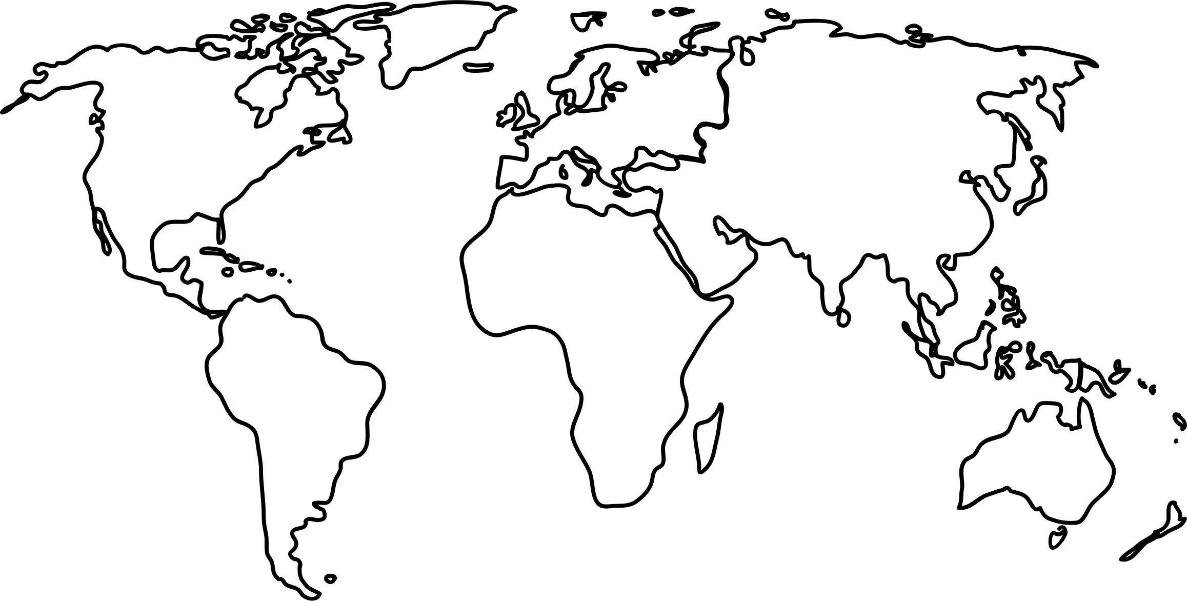 World Map Black And White Black And White World Map Harita Eskiz izim
