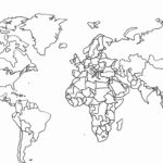 World Map Coloring Page Pdf Weltkarte Poster Weltkarte Bilder