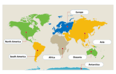 world map with continents free powerpoint templates World Map With Continents Free PowerPoint Templates