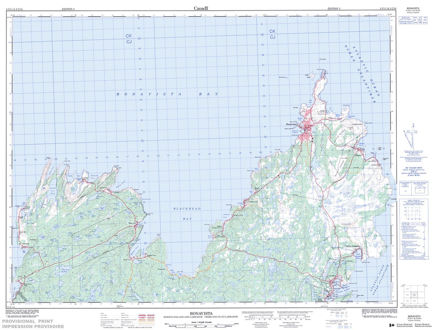 002C11 - Bonavista - Topographic Map with regard to Bonavista Printable Map