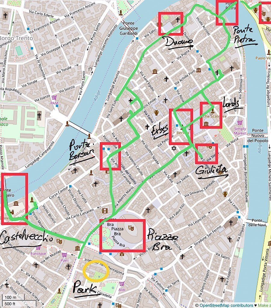 10 Charming Stops On Your Walking Tour Of Verona Italy (Self regarding City Map of Verona Italy