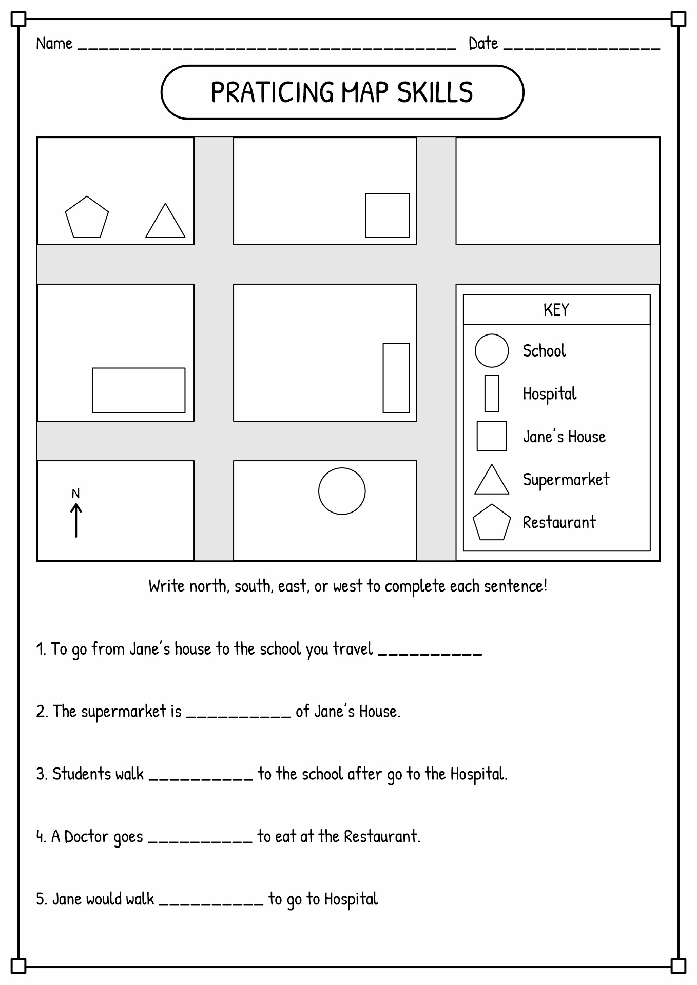 12 Worksheets Map-Reading Skills - Free Pdf At Worksheeto inside Free Printable Map Skills Worksheets