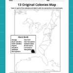 13 Original Colonies Map Bundle (Free Printable Worksheets) For Free Printable Blank 13 Colonies Map