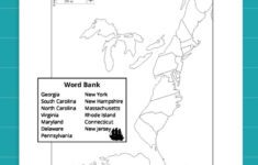 13 Original Colonies Map Bundle (Free Printable Worksheets) in Blank Map Of The 13 Colonies Printable