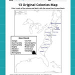 13 Original Colonies Map Bundle (Free Printable Worksheets) With Regard To Map Of 13 Original Colonies Printable