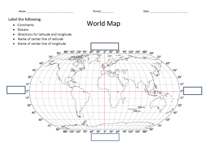 Map with Latitude and Longitude Printable