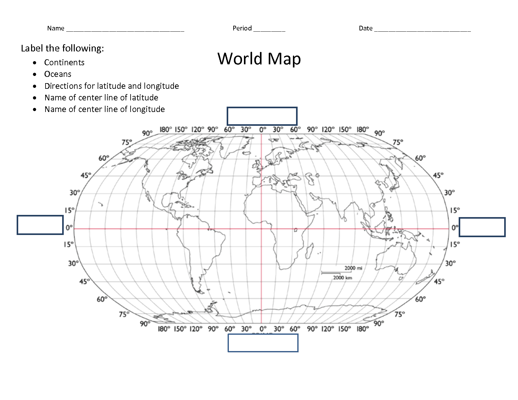 15 Latitude And Longitude Map Worksheet - Worksheets Library with Map With Latitude And Longitude Printable