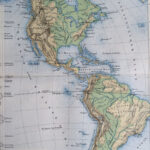 1880 North And South America (Physical) Original Antique Map Inside Physical Map Of America South And North