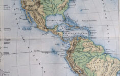 1880 North And South America (Physical) Original Antique Map inside Physical Map of America South and North