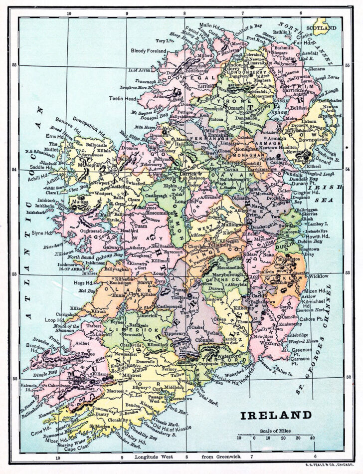 High Resolution Printable Map of Ireland