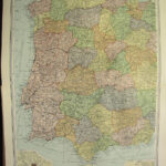 1920 Large Map ~ Western Spain & Portugal Madrid Environs Lisbon Pertaining To Map Of Western Spain And Portugal