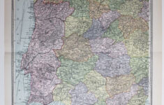 1920 Large Map Western Spain &amp; Portugal Madrid Plan Lisbon Malaga Salamanca within Map of Western Spain and Portugal