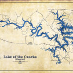 1980 Map Of Lake Of The Ozarks Missouri   Etsy In Lake Of The Ozarks Printable Map With Mile Markers