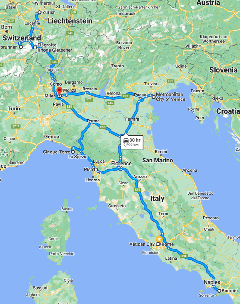 2 Week Switzerland &amp;amp; Italy Itinerary + Printable! – A Mom&amp;#039;S Take for Map Of Northern Italy And Switzerland