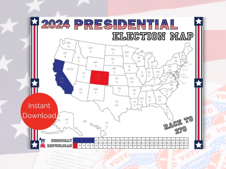 Blank Electoral College Map 2025 Printable