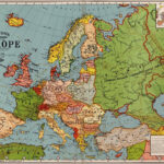24"X36" Gallery Poster, Map Of Europe; Spain France Germany Italy In Map Of Spain France Italy And Greece