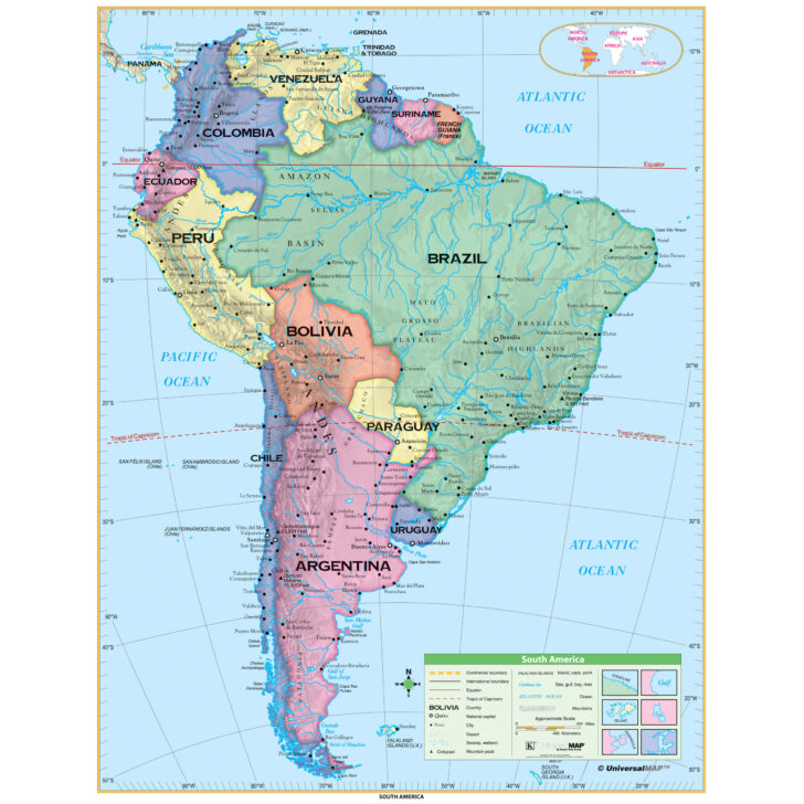 Clear Map of Western Hemisphere