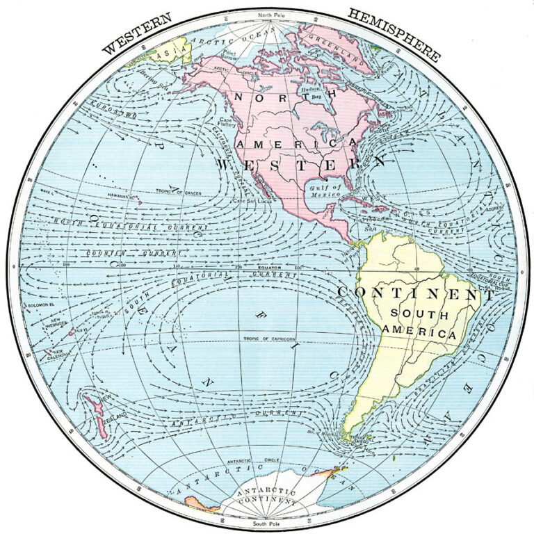 Map Of Western Hemisphere Continents | Adams Printable Map