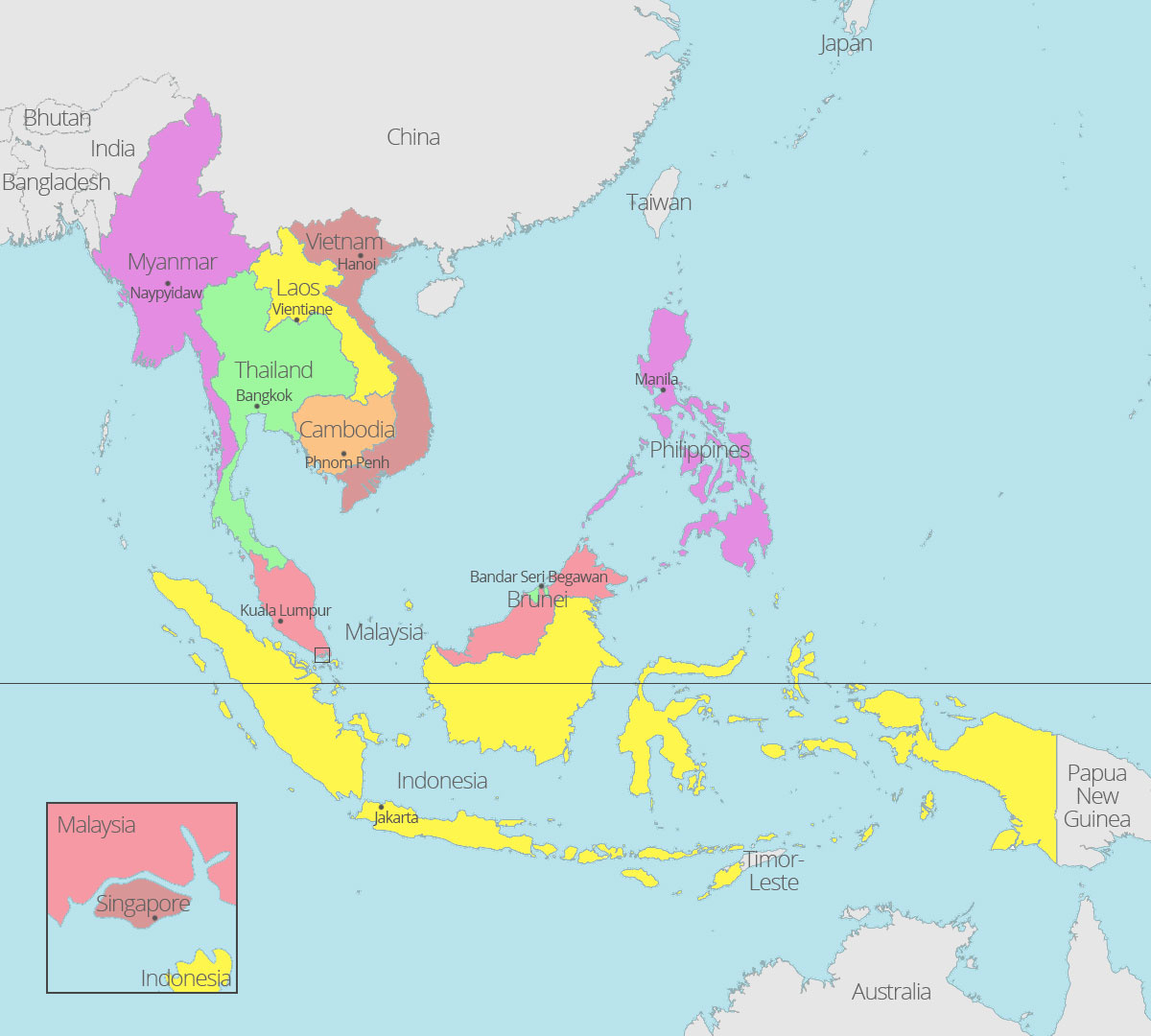 8 Free Maps Of Asean And Southeast Asia - Ase/Anup in Free Printable Map Of Southeast Asia