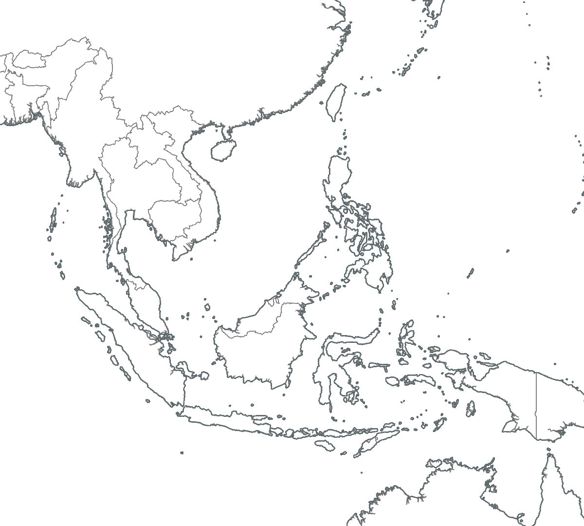 8 Free Maps Of Asean And Southeast Asia - Ase/Anup within Free Printable Map Of Southeast Asia