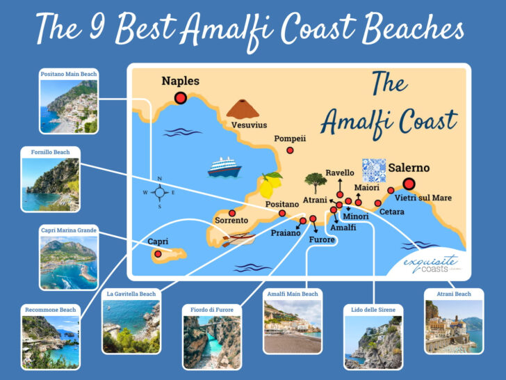 Amalfi Coast Map of Italy