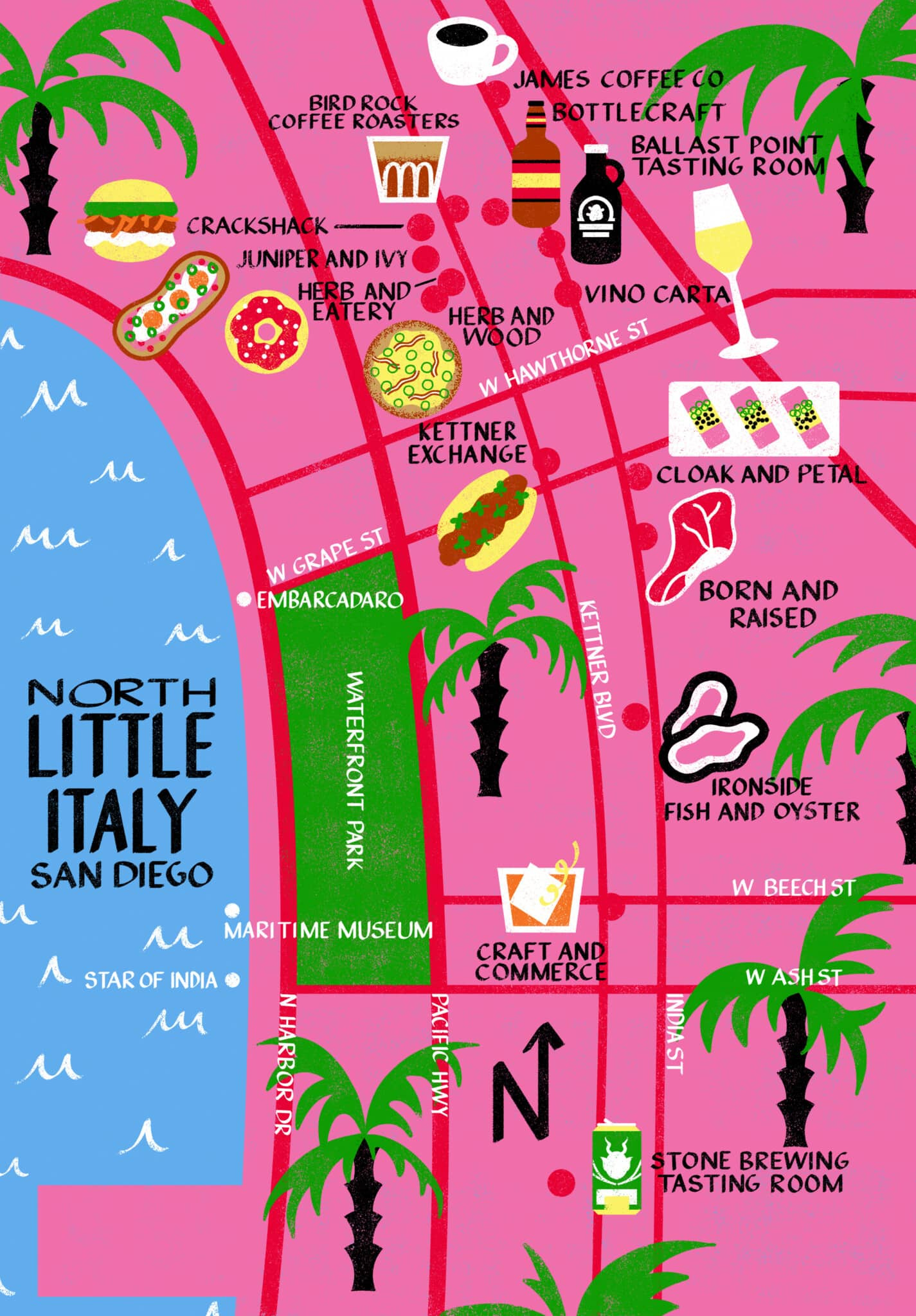 A Food Lover&amp;#039;S Guide To Little Italy San Diego — Salt &amp;amp; Wind Travel inside Map of Little Italy San Diego