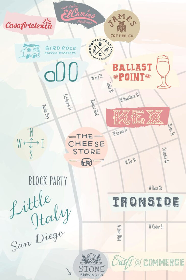 Map of Little Italy San Diego