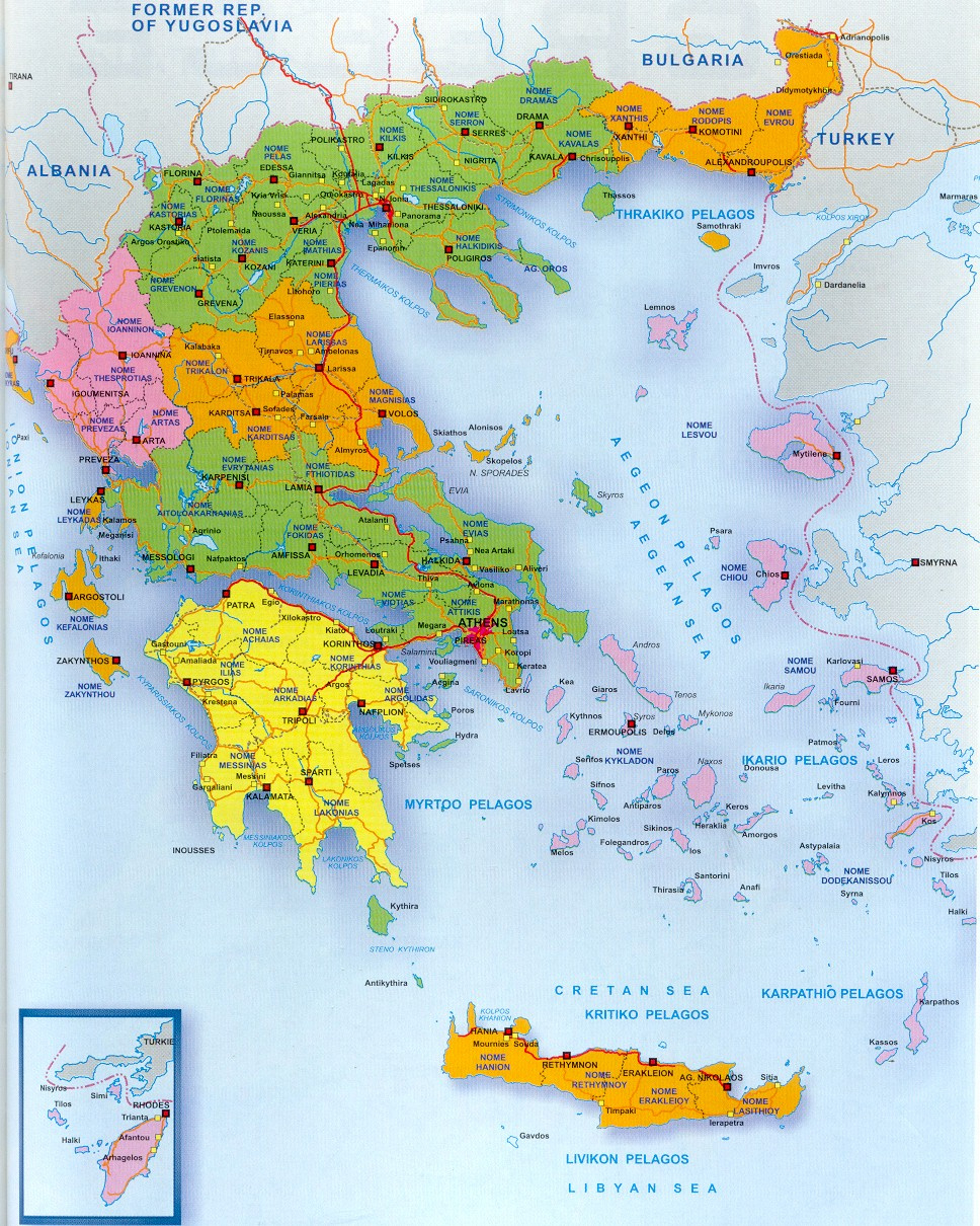 A Map Of Greece And The Greek Islands regarding Free Printable Map of Greece and Islands