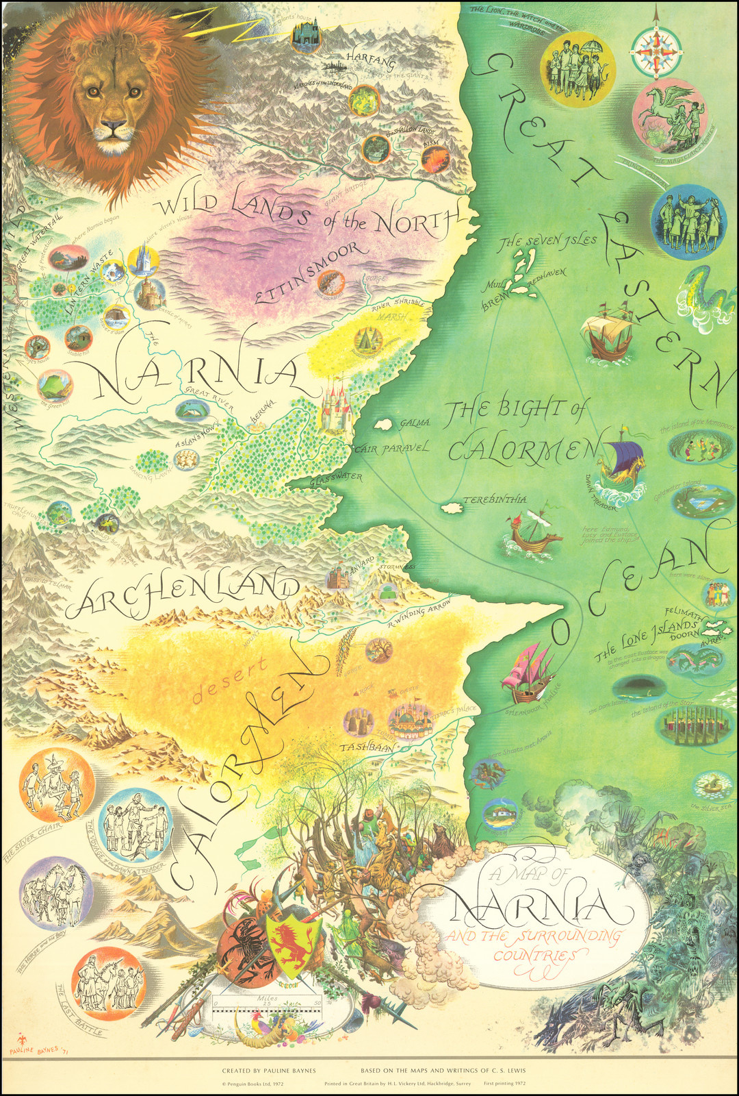 A Map Of Narnia And The Surrounding Countries - Barry Lawrence intended for Narnia Map Download