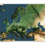 A Shaded Relief Map Of Europe Rendered From 3D Data And Satellite In Topographic Map Of Europe And Asia
