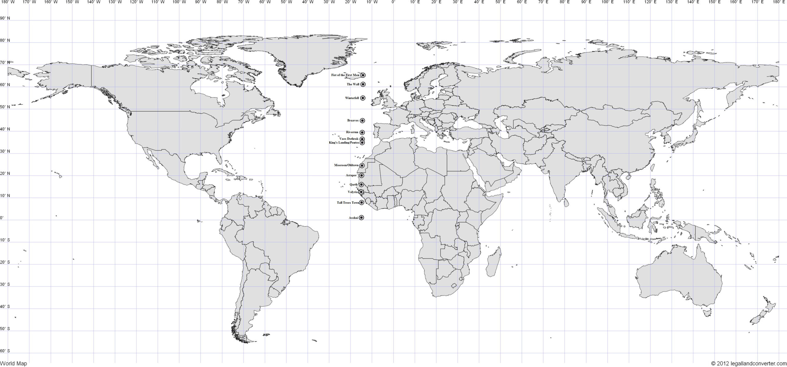 A Song Of Lines And Latitude | Atlas Of Ice And Fire in Printable World Map Latitude And Longitude