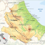 Abruzzo Physical Map Pertaining To Map Of Italy Abruzzo Region