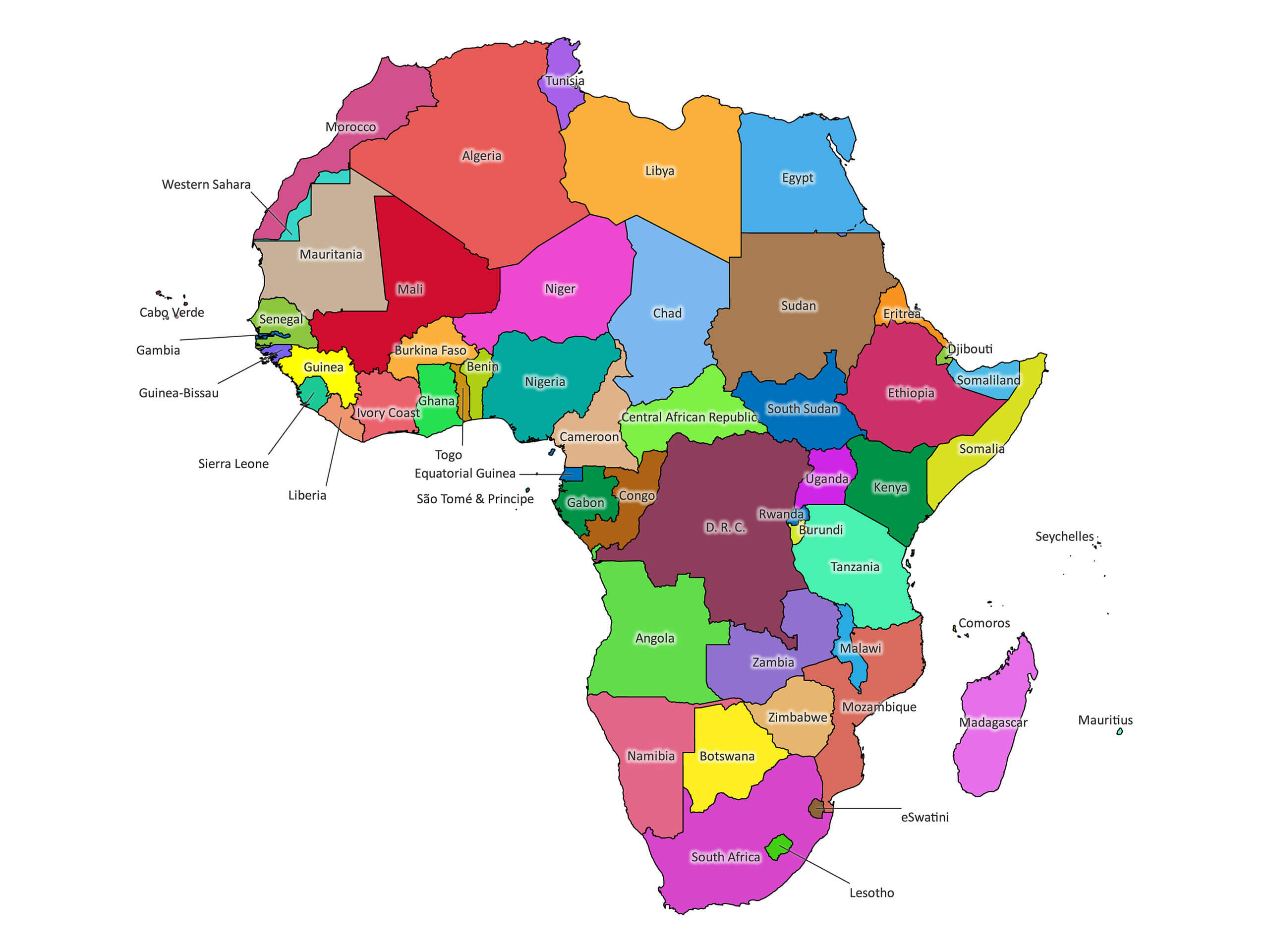 Africa Labeled Map | Labeled Maps for Full Size Printable Map Of Africa