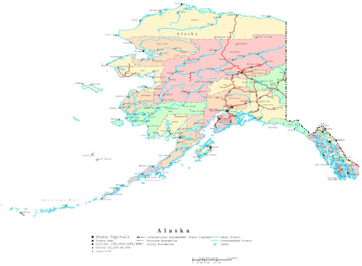 Printable Map of Alaska Inside Passage