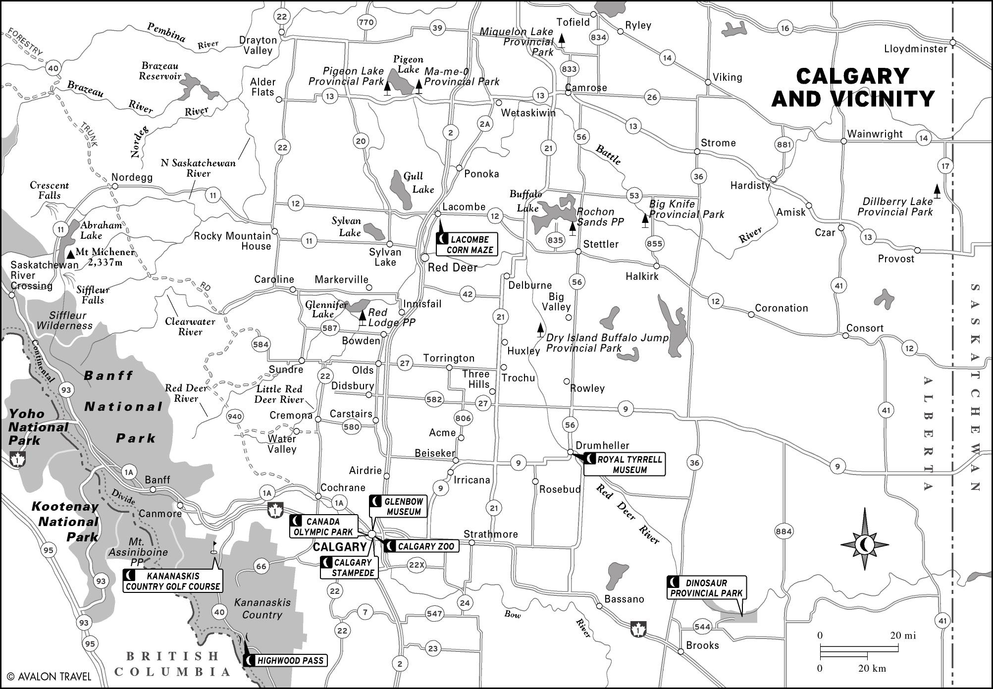 Alberta | Moon Travel Guides inside Printable Map of Alberta