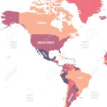 Americas Map. High Detailed Political Map Of North And South For Labeled Map Of North And South America
