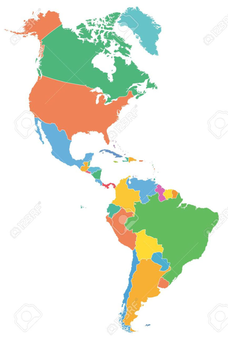 Political Map of North and South America