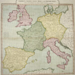 Antique Map   Anville´d   Germany France Italy Spain & The British Regarding Map Of Italy Spain And France