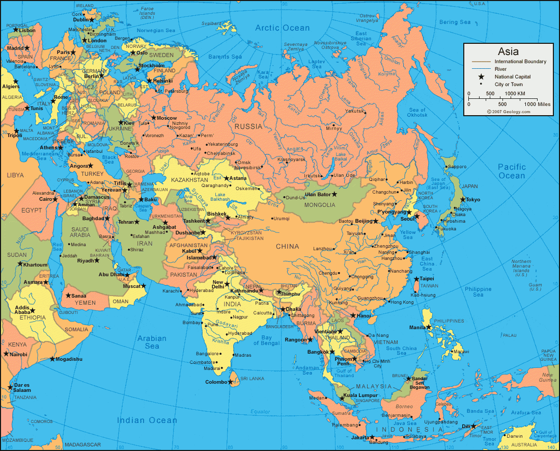 Asia Map And Satellite Image pertaining to Show Map Of Europe And Asia