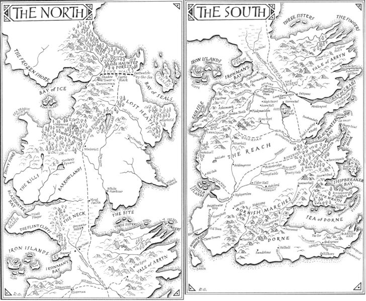 Game of Thrones Map of the Seven Kingdoms Printable