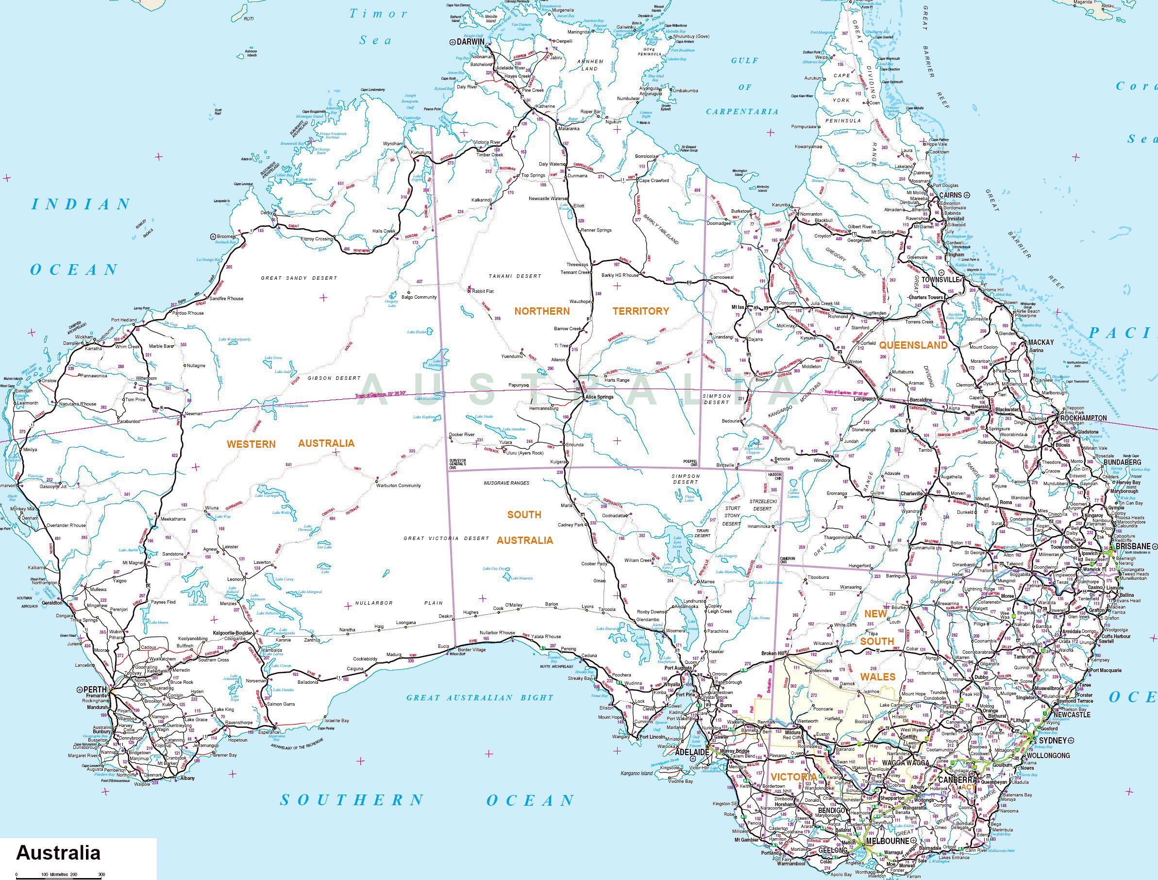Australia Maps | Printable Maps Of Australia For Download throughout Free Printable Map of Australia with Cities and Towns