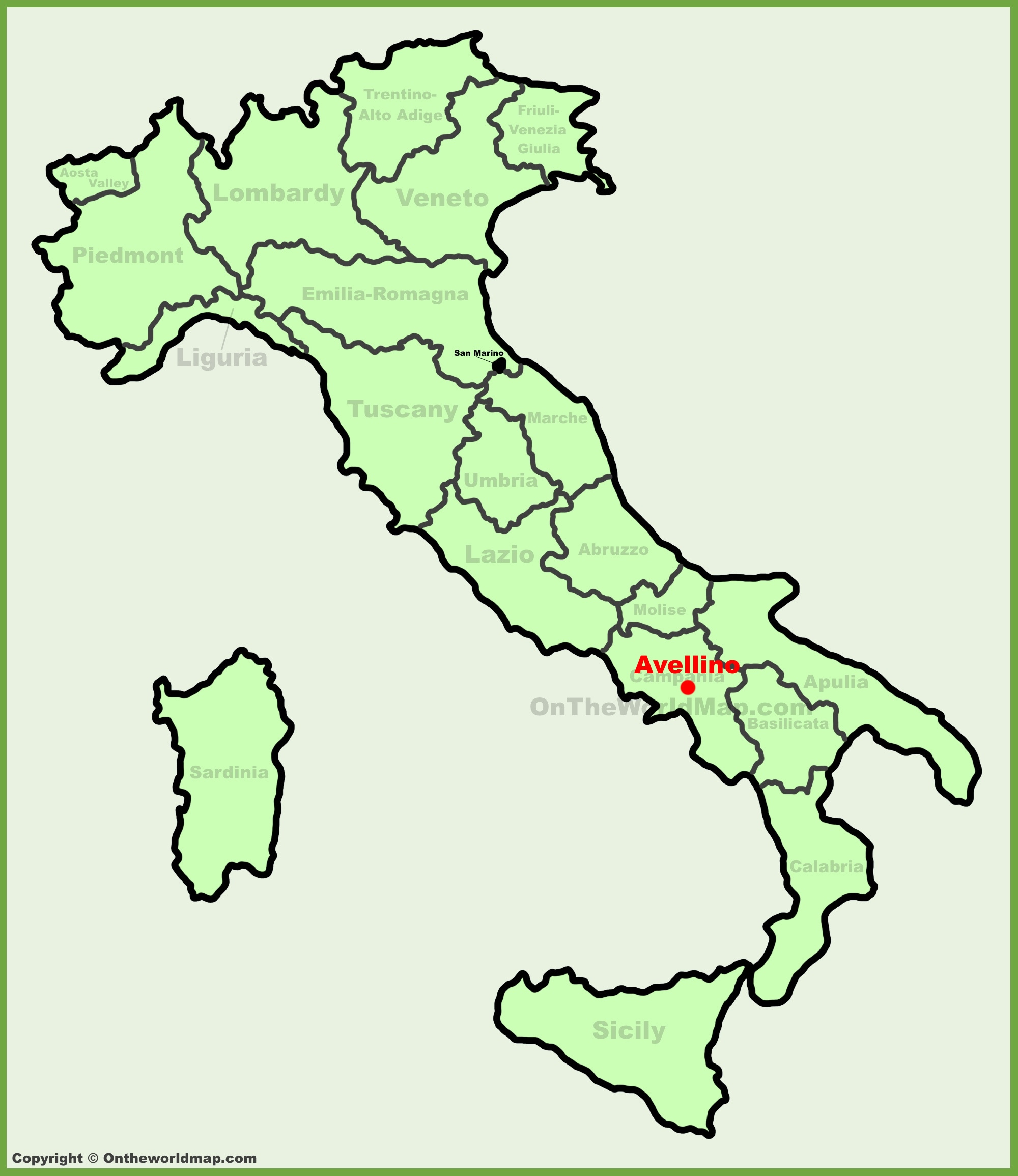 Avellino Location On The Italy Map - Ontheworldmap in Map Of Avellino Province Italy