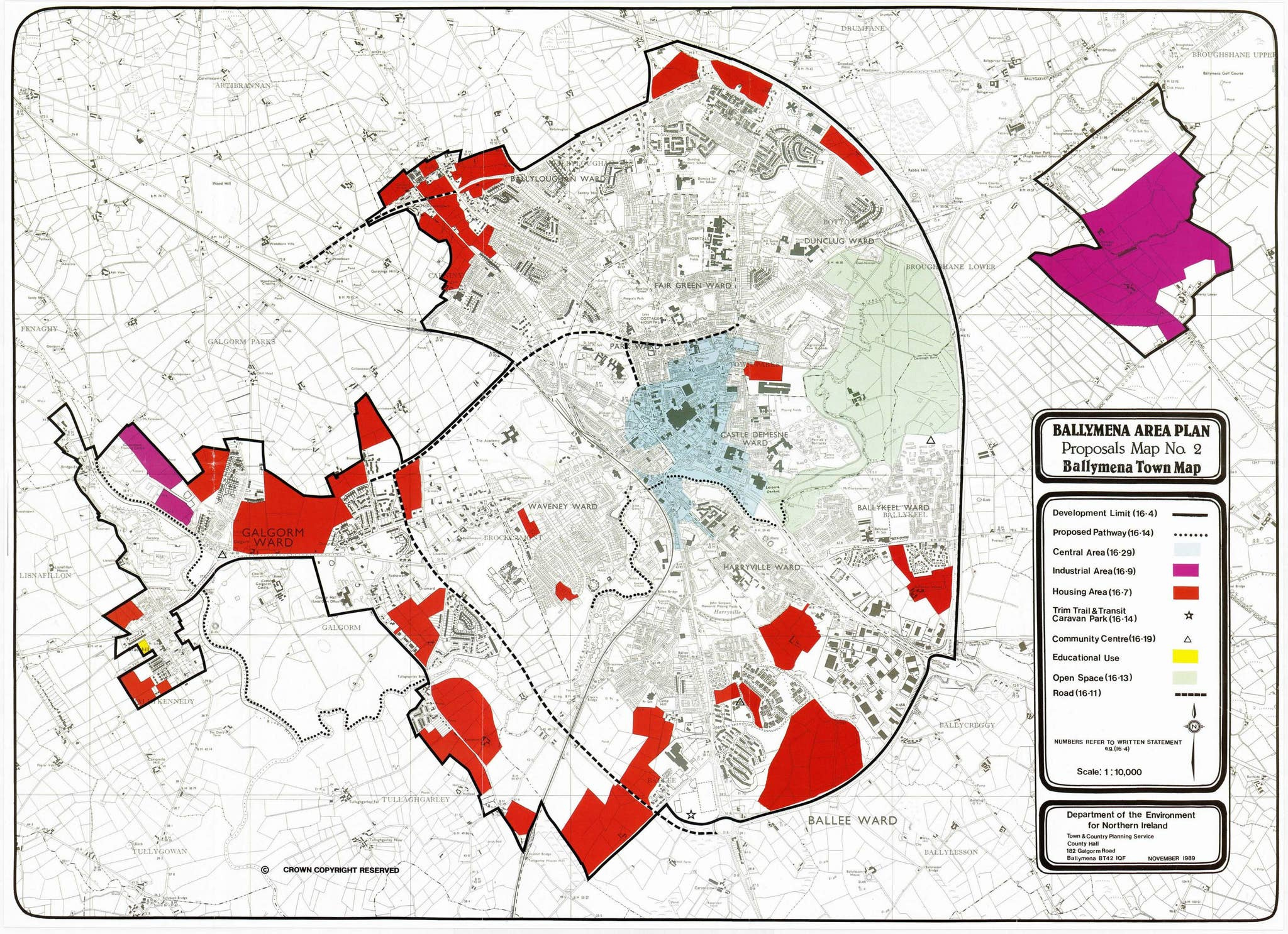 Ballymena Area Plan - Map 2 - Ballymena Town Mapmid And East within Map of Ballymena Northern Ireland