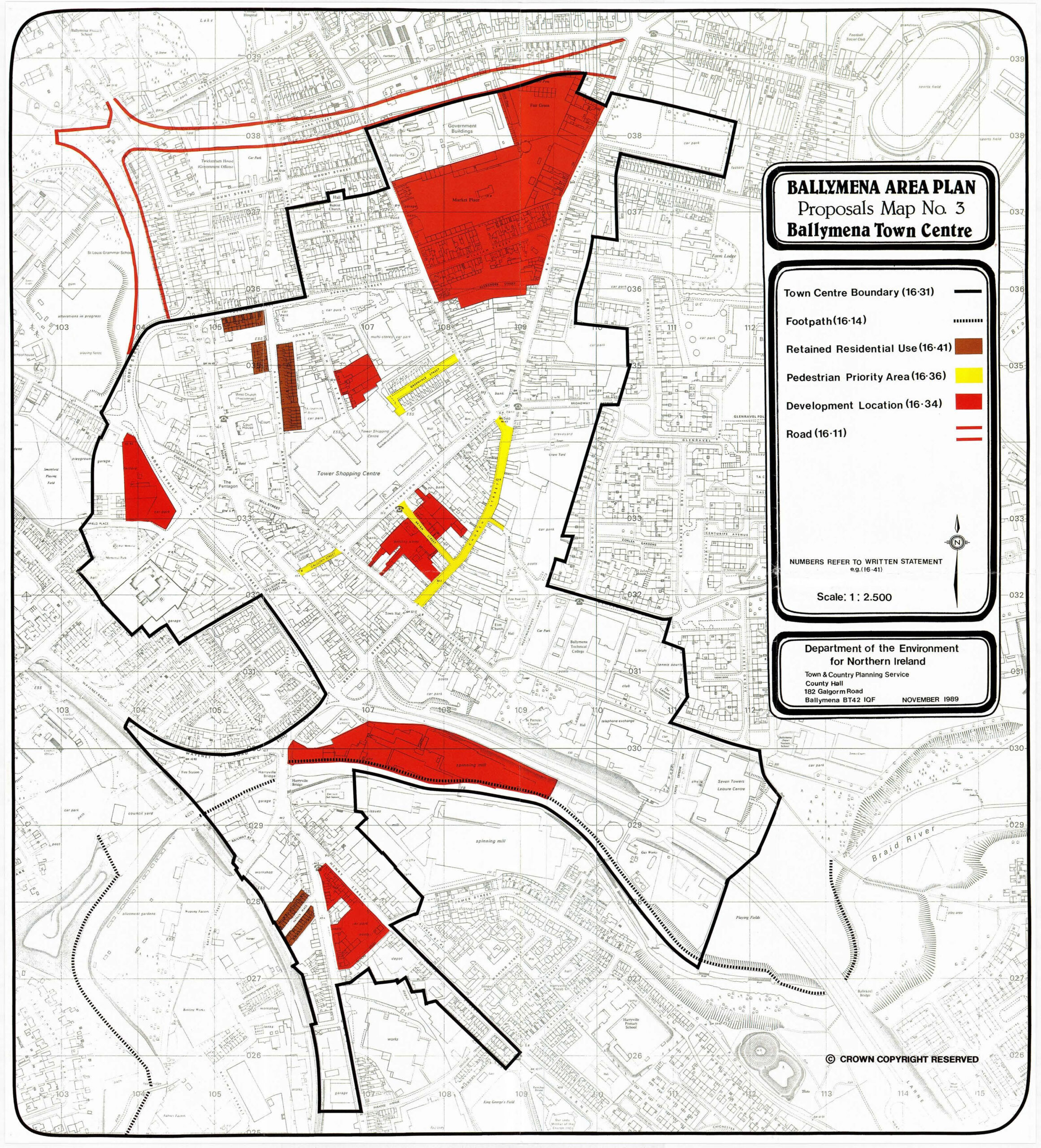 Ballymena Area Plan - Map 3 - Ballymena Town Centremid And inside Map Of Ballymena Northern Ireland